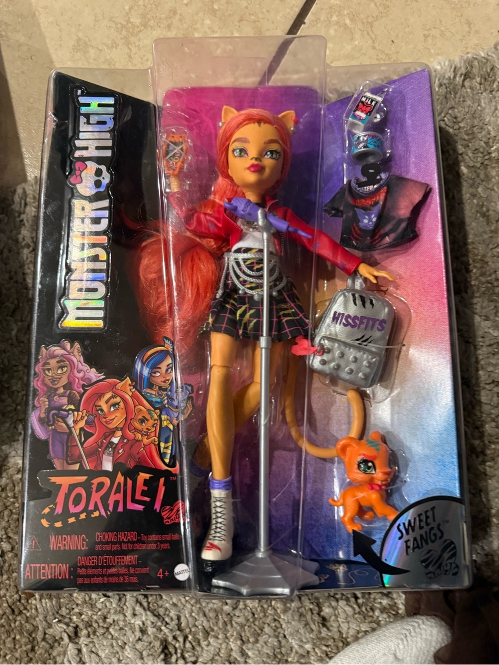 2022 Mattel Monster High Toralei Stripe Doll w/Pet Sweet Fangs G3 New Sealed